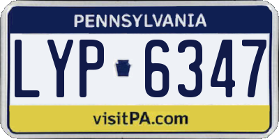 PA license plate LYP6347