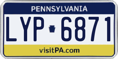 PA license plate LYP6871