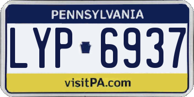 PA license plate LYP6937
