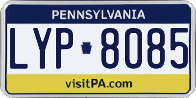 PA license plate LYP8085