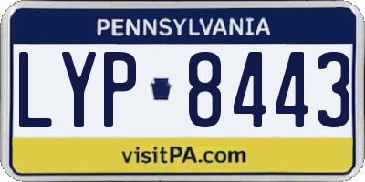 PA license plate LYP8443