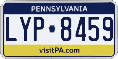 PA license plate LYP8459
