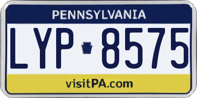 PA license plate LYP8575