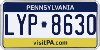 PA license plate LYP8630