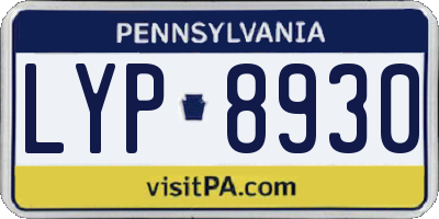 PA license plate LYP8930