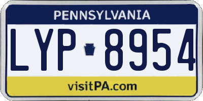 PA license plate LYP8954
