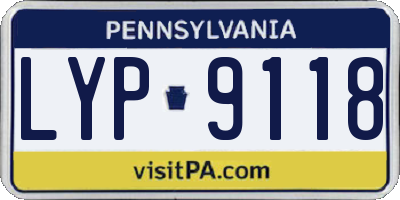 PA license plate LYP9118