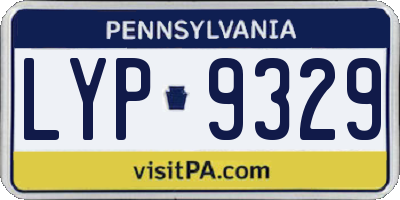 PA license plate LYP9329