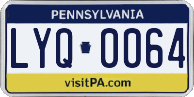 PA license plate LYQ0064