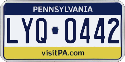 PA license plate LYQ0442