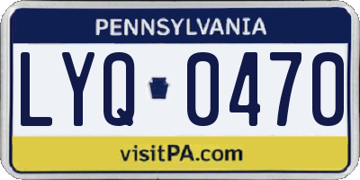 PA license plate LYQ0470