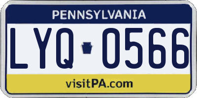 PA license plate LYQ0566