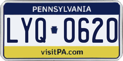 PA license plate LYQ0620