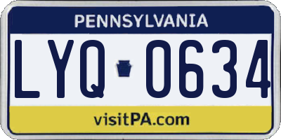 PA license plate LYQ0634
