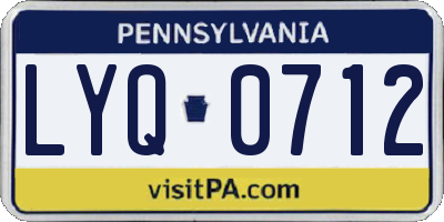 PA license plate LYQ0712