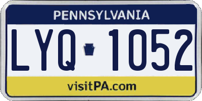PA license plate LYQ1052