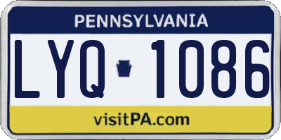 PA license plate LYQ1086