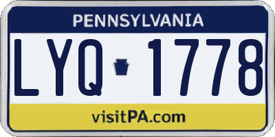 PA license plate LYQ1778