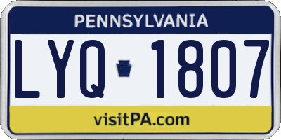PA license plate LYQ1807