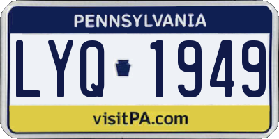 PA license plate LYQ1949