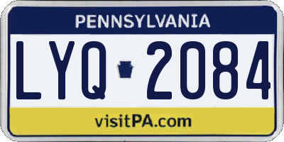 PA license plate LYQ2084