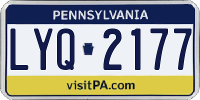 PA license plate LYQ2177