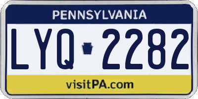 PA license plate LYQ2282