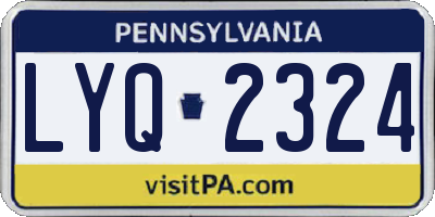 PA license plate LYQ2324