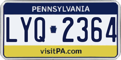 PA license plate LYQ2364