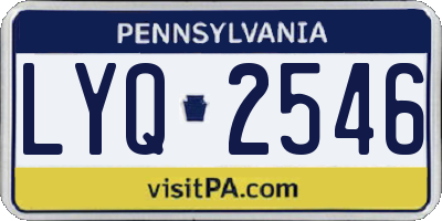 PA license plate LYQ2546
