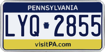 PA license plate LYQ2855