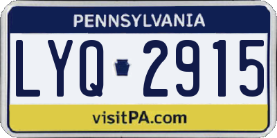 PA license plate LYQ2915