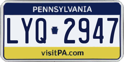 PA license plate LYQ2947