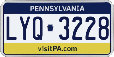 PA license plate LYQ3228