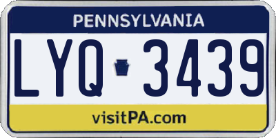 PA license plate LYQ3439