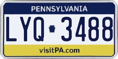 PA license plate LYQ3488