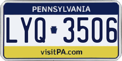PA license plate LYQ3506