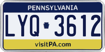 PA license plate LYQ3612