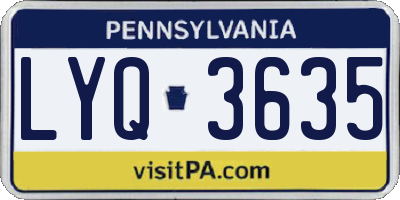PA license plate LYQ3635