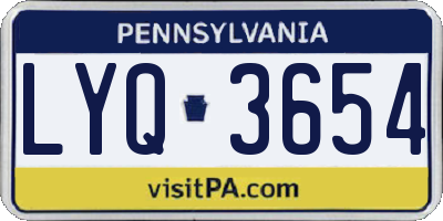 PA license plate LYQ3654