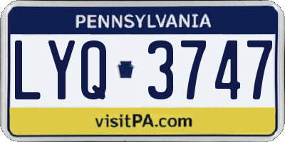 PA license plate LYQ3747