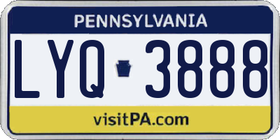 PA license plate LYQ3888