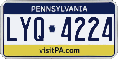 PA license plate LYQ4224