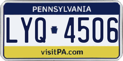 PA license plate LYQ4506
