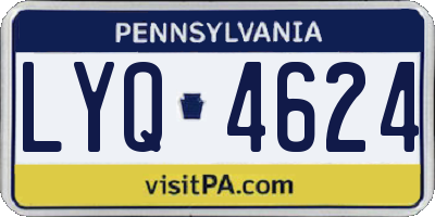 PA license plate LYQ4624