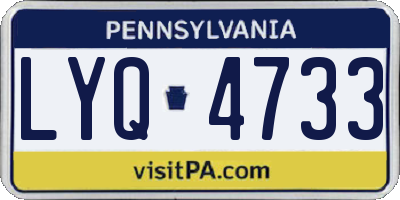 PA license plate LYQ4733