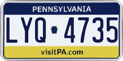 PA license plate LYQ4735