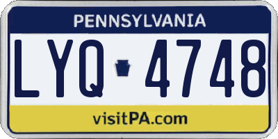 PA license plate LYQ4748