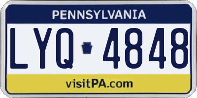 PA license plate LYQ4848