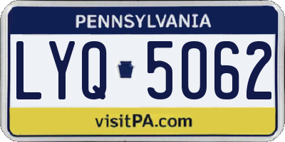 PA license plate LYQ5062